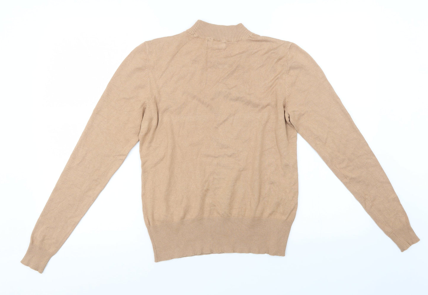New Look Womens Beige  Knit Henley Sweatshirt Size 12