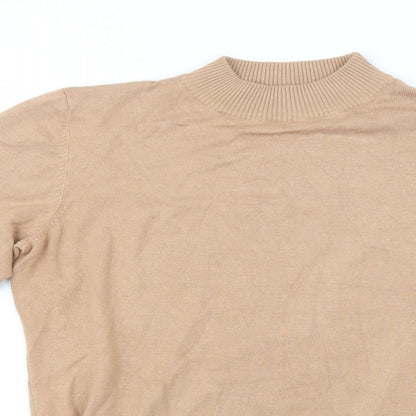 New Look Womens Beige  Knit Henley Sweatshirt Size 12
