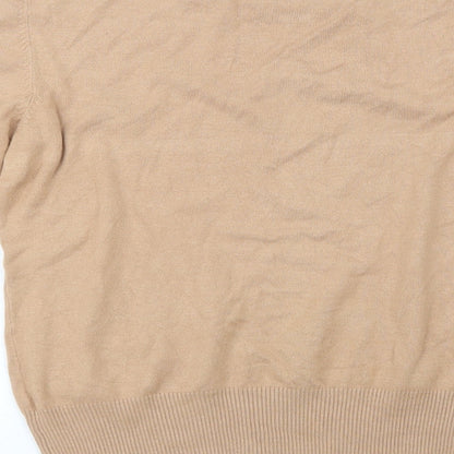 New Look Womens Beige  Knit Henley Sweatshirt Size 12