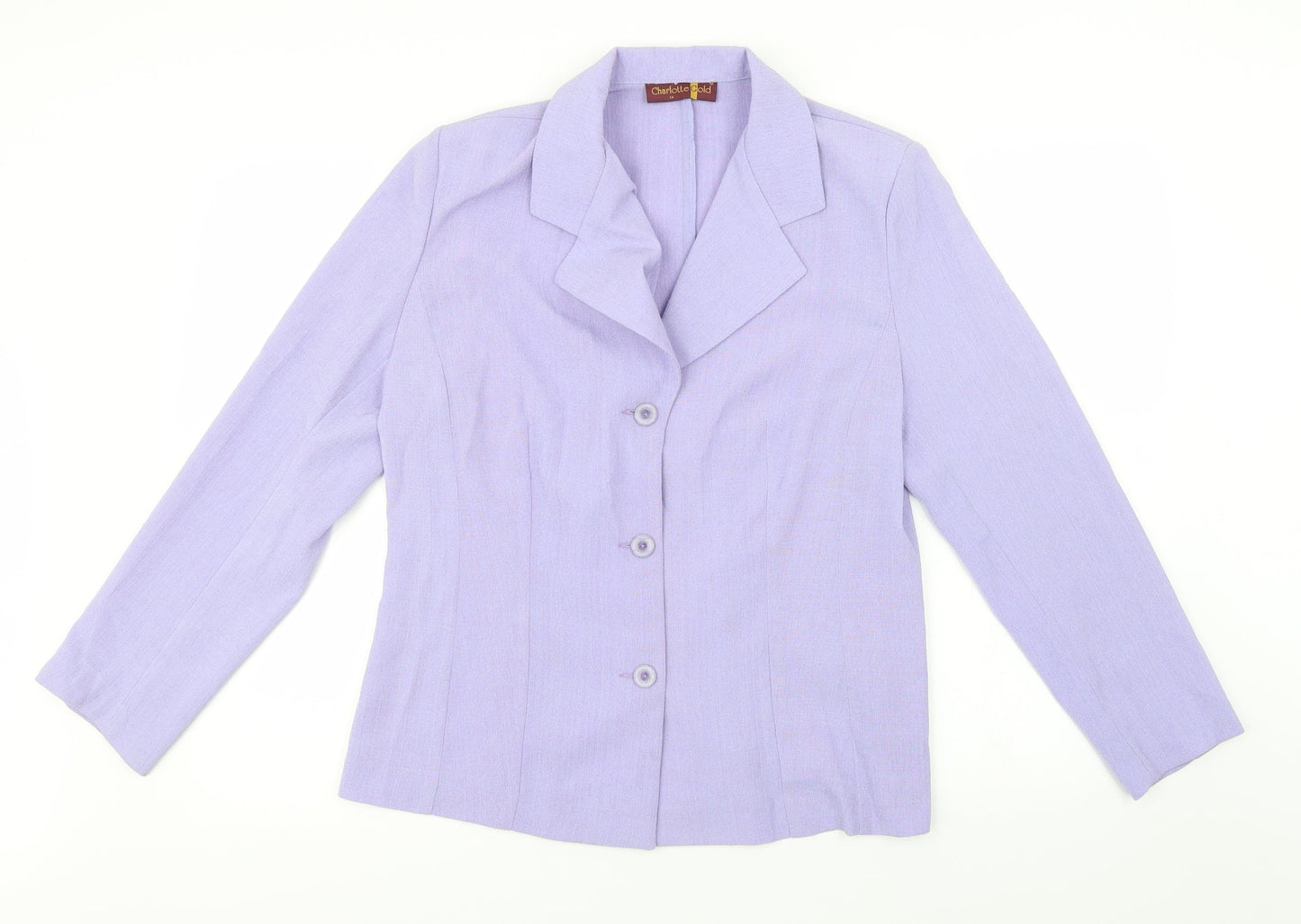 Charlotte Gold Womens Purple   Jacket Blazer Size 14