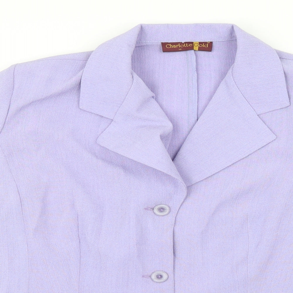 Charlotte Gold Womens Purple   Jacket Blazer Size 14