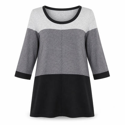 George Womens Black Striped Knit Pullover Sweatshirt Size 14
