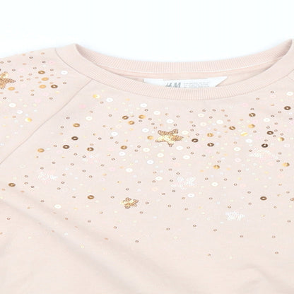H&M Girls Pink   Pullover Sweatshirt Size 13 Years
