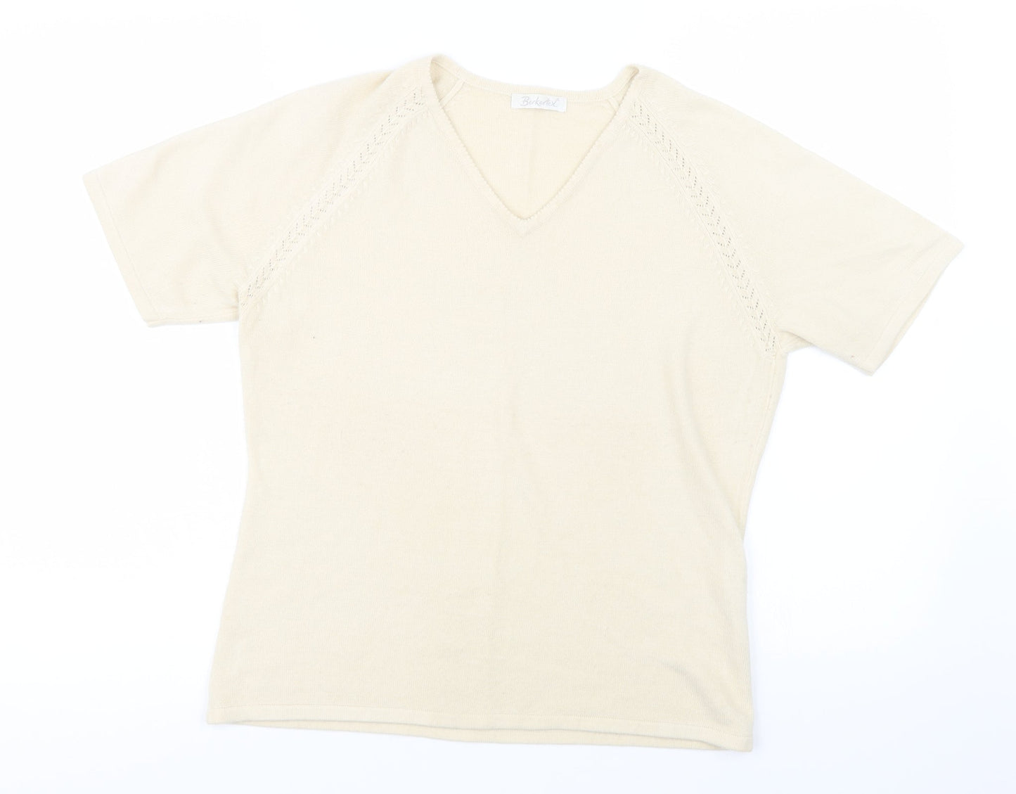 Womens UK Size 14 Berkertex Yellow Basic T-Shirt