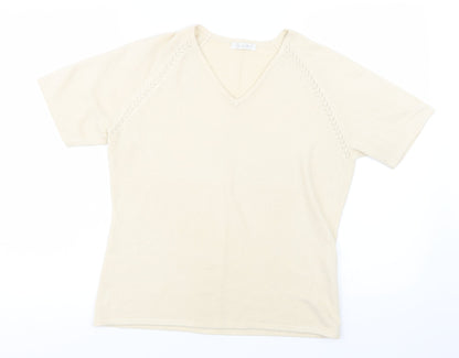 Womens UK Size 14 Berkertex Yellow Basic T-Shirt