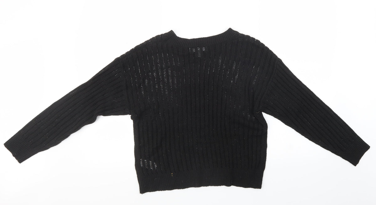 Primark Womens Black  Knit Pullover Sweatshirt Size 14