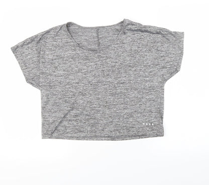 Womens UK Size S Matalan Grey Cropped T-Shirt