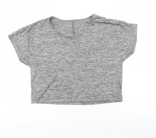 Womens UK Size S Matalan Grey Cropped T-Shirt