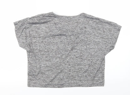 Womens UK Size S Matalan Grey Cropped T-Shirt