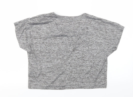 Womens UK Size S Matalan Grey Cropped T-Shirt