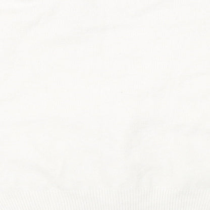 H&M Womens White  Knit Pullover Sweatshirt Size M  - Over Sized