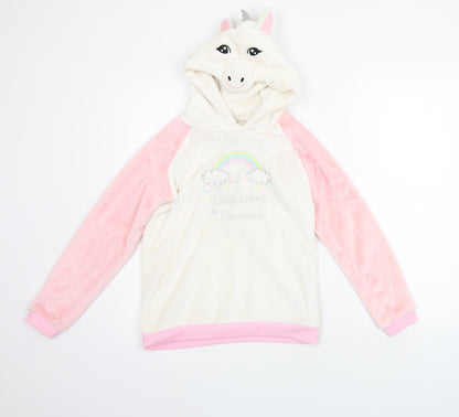i believe  Girls White   Pullover Jumper Size 12-13 Years  - NEEDS A GOOD CLEAN