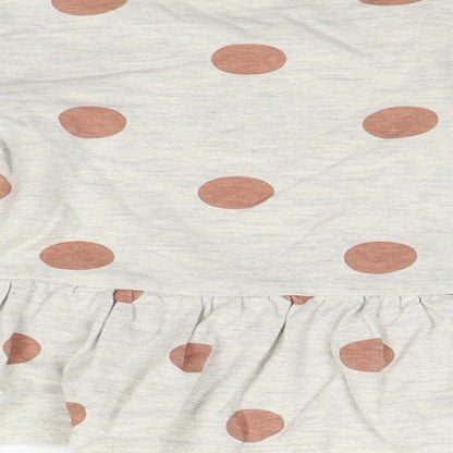 George Girls Grey Polka Dot  Basic T-Shirt Size 12-18 Months