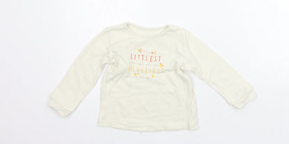 George Girls White   Basic T-Shirt Size 12-18 Months