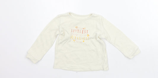 George Girls White   Basic T-Shirt Size 12-18 Months