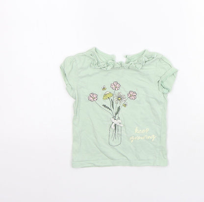 Primark Girls Green   Basic T-Shirt Size 18-24 Months