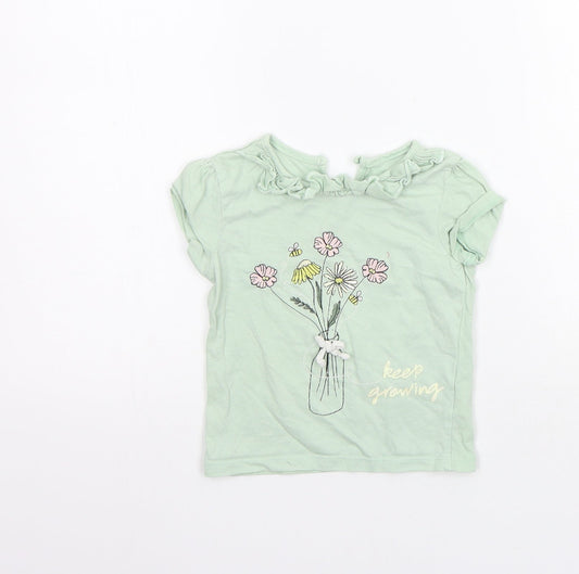 Primark Girls Green   Basic T-Shirt Size 18-24 Months