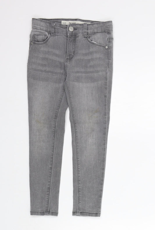 deniem co Girls Grey   Straight Jeans Size 6-7 Years - washable mark