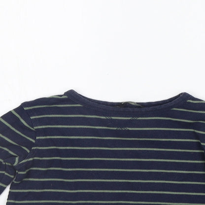 George Girls Blue Striped  Pullover Jumper Size 4-5 Years