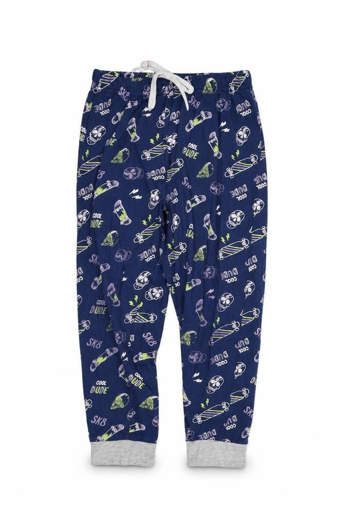 Matalan Girls Blue Geometric  Top Pyjama Pants Size 5 Years