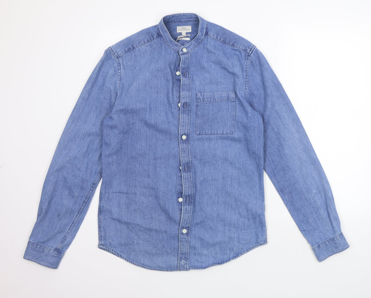 Womens UK Size S NEXT Blue Basic Button-Up