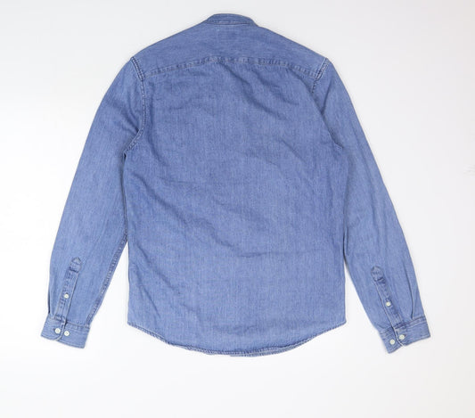 Womens UK Size S NEXT Blue Basic Button-Up