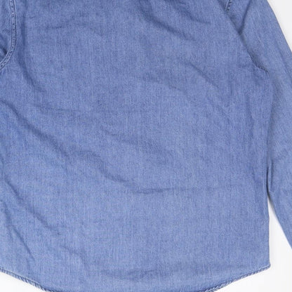 Womens UK Size S NEXT Blue Basic Button-Up