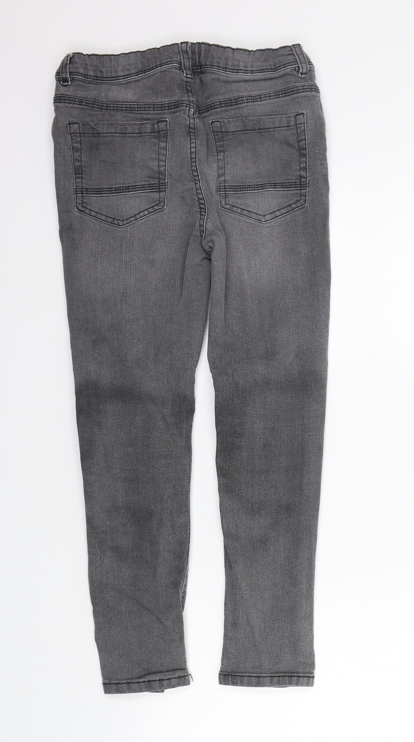 F&F Girls Grey   Straight Jeans Size 10-11 Years - Elastic Waist Band