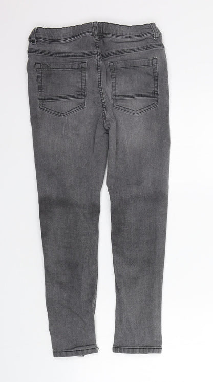 F&F Girls Grey   Straight Jeans Size 10-11 Years - Elastic Waist Band