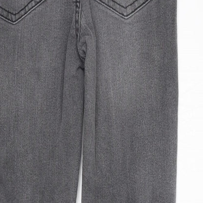 F&F Girls Grey   Straight Jeans Size 10-11 Years - Elastic Waist Band