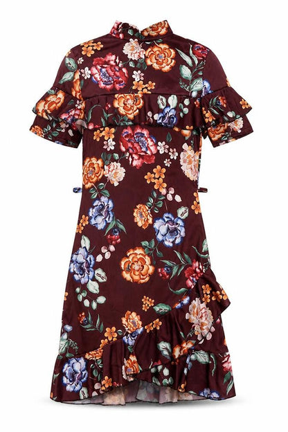 misguided Womens Purple Floral  A-Line  Size 8