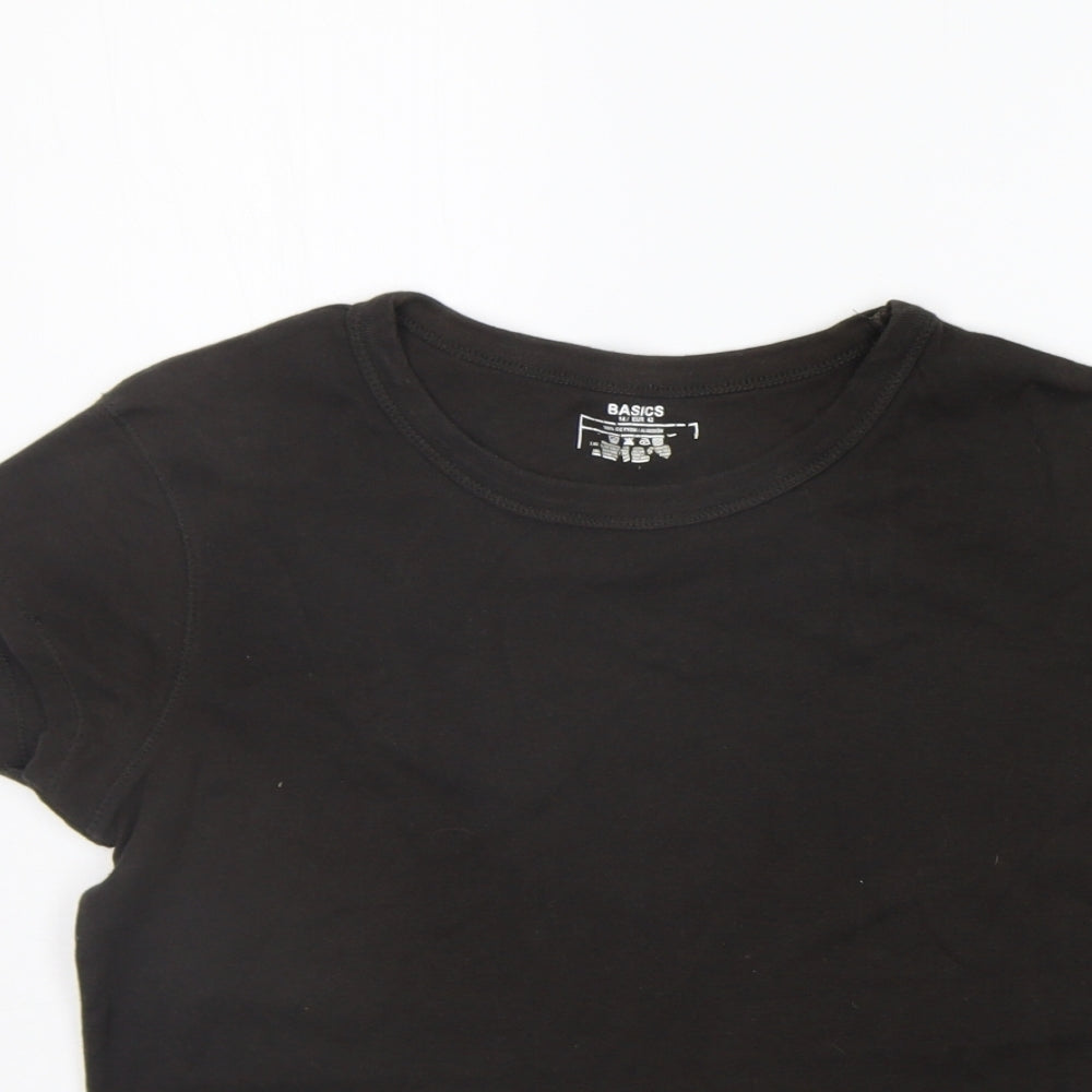 Womens UK Size 14 Preworn Brown Basic T-Shirt