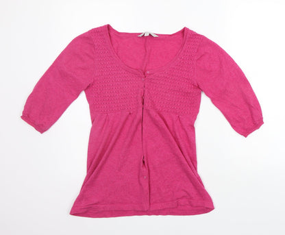 Womens UK Size 10 Crew Clothing Pink Cardigan Jumper