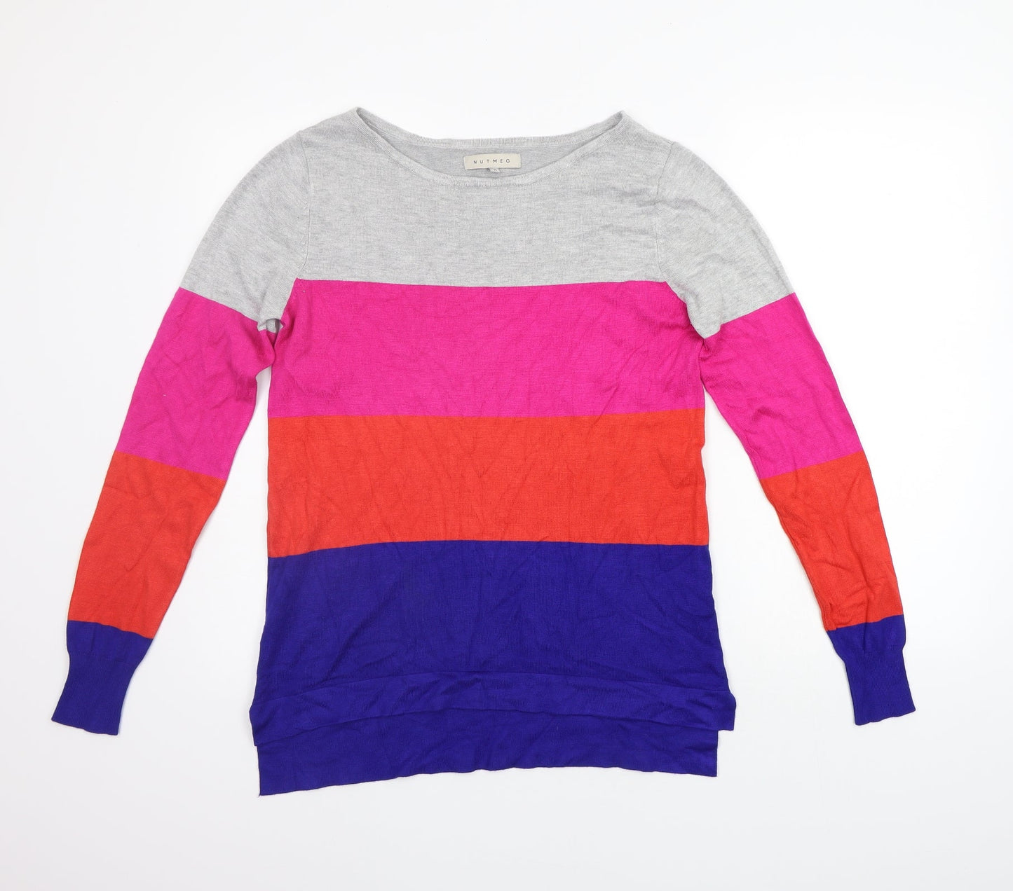 Nutmeg Womens Multicoloured Striped  Pullover Jumper Size 10