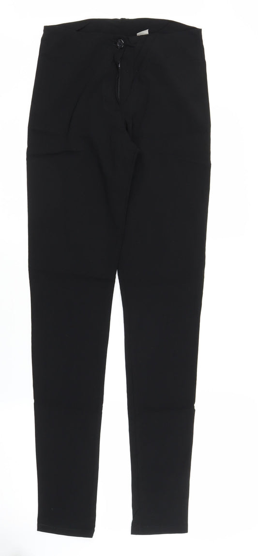 Womens UK Size 10 Preworn Regular Fit Carrot Black Trousers