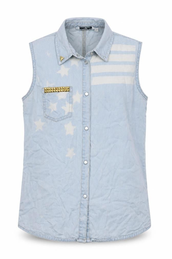 New Look Girls Blue  Denim Basic Blouse Size 14 Years