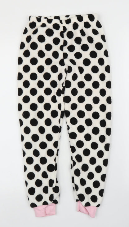 Matalan Girls White Polka Dot  Capri Pyjama Pants Size 8-9 Years