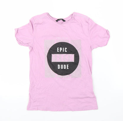 George Girls Purple   Basic T-Shirt Size 7-8 Years