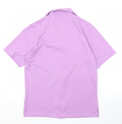 Mens UK Size S NEXT Purple  Button-Up Short Sleeve Casual Shirt