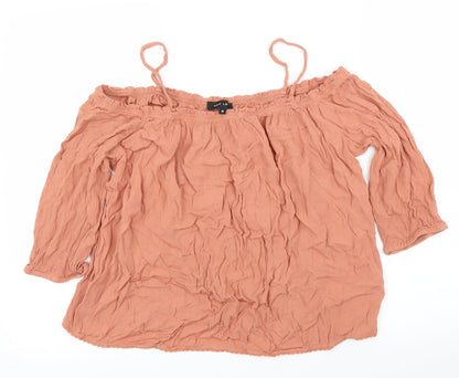 Womens UK Size 10 New Look Orange Basic Blouse