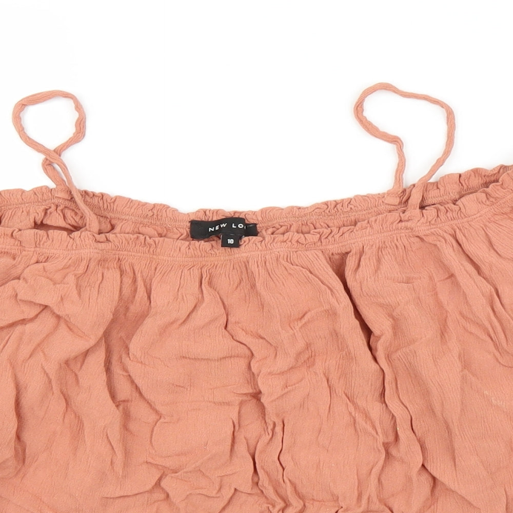 Womens UK Size 10 New Look Orange Basic Blouse