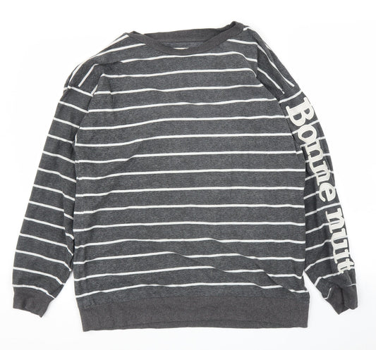 NEXT Womens Grey Striped  Top Pyjama Top Size 10