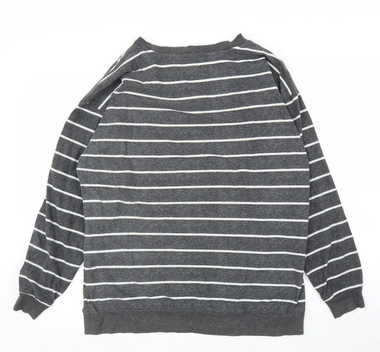 NEXT Womens Grey Striped  Top Pyjama Top Size 10