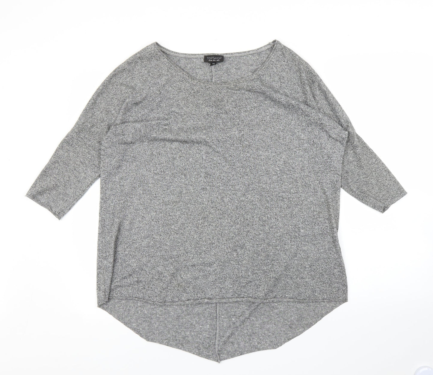 Womens UK Size 10 Topshop Grey Basic T-Shirt