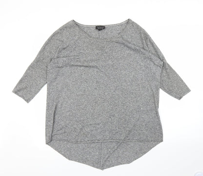 Womens UK Size 10 Topshop Grey Basic T-Shirt