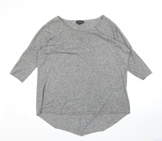 Womens UK Size 10 Topshop Grey Basic T-Shirt