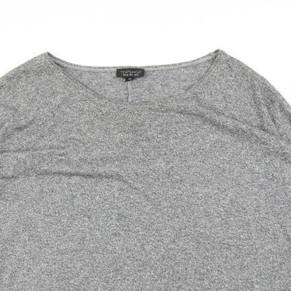 Womens UK Size 10 Topshop Grey Basic T-Shirt