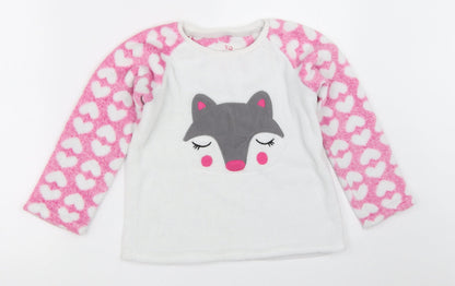 YD Girls White Solid  Top Pyjama Top Size 6-7 Years