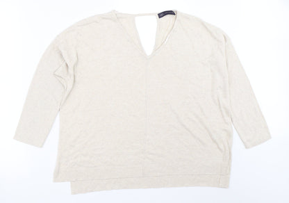 Womens UK Size 16 Marks and Spencer Beige Pullover Jumper