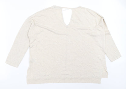 Womens UK Size 16 Marks and Spencer Beige Pullover Jumper